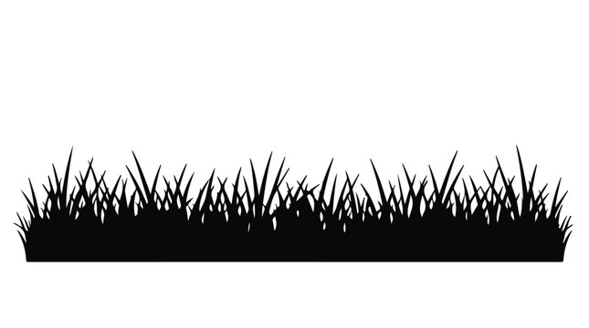 CAD tree lines, grass Grass silhouette vector set. Black monochrome tufts of blades. Mower and texture icons with realistic style. isolated on White Background vector