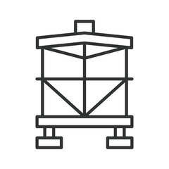 Naklejka premium Structural design, icon in line design. structure, engineering, architecture, construction, framework, blueprint, building on white background vector. Structural design editable stroke icon.