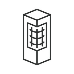 Naklejka premium Concrete column, icon in line design. concrete, column, pillar, construction, structure, support, building on white background vector. Concrete column editable stroke icon.