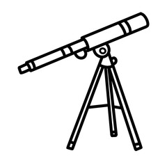 Space Astronomy science Hand drawn Organic line telescope doodle © khulisara