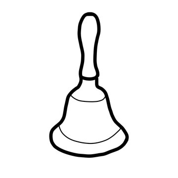 Back to school bell ring Hand drawn Organic line doodle