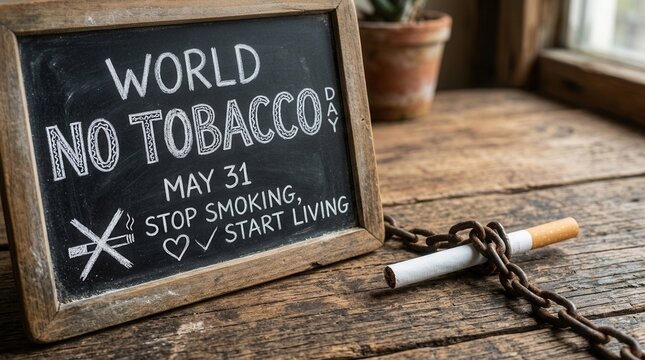World No Tobacco Day Stop Smoking Start Living Message