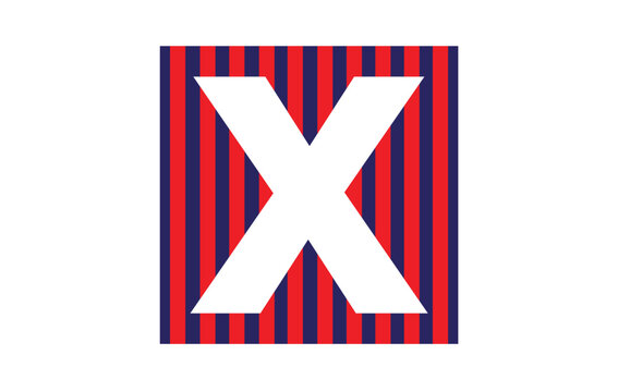 Letter X Square Badge