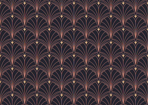 Cute seamless art deco pattern. Modern abstract vector background. Geometric floral texture.