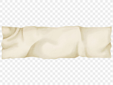 Elegant cream satin ribbon watercolor decorative element Vector.