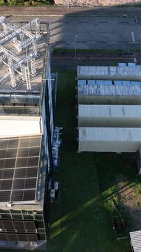 Multiple Solar Panel Technologies at a Renewable Energy Research and Innovation Facility in Florian&oacute;polis, Brazil. Aerial View.