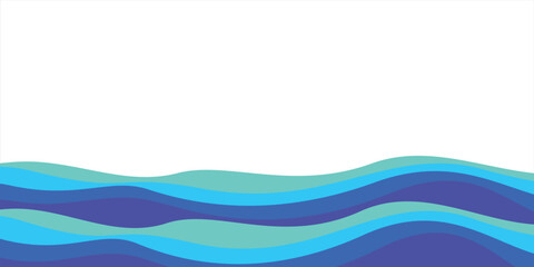 Obraz premium Top abstract blue river ocean wave layer vector background