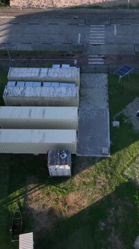 Multiple Solar Panel Technologies at a Renewable Energy Research and Innovation Facility in Florian&oacute;polis, Brazil. Aerial View.