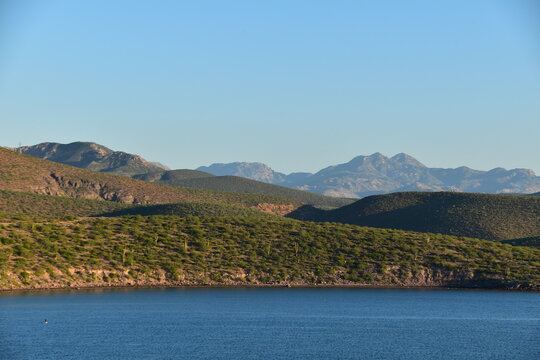 The beautiful mountains along the coastline around La Paz in Baja California Sur
