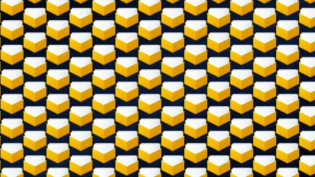 Seamless pattern of yellow and white candy corn shapes on a dark background