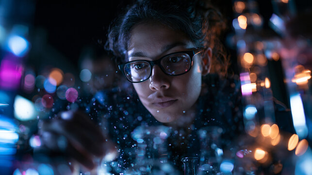 Female Scientist Conducting Chemical Research in Laboratory