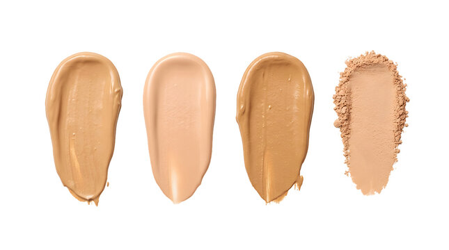 Swatches of makeup foundation in different shades and textures for the concept of beauty and cosmetic.