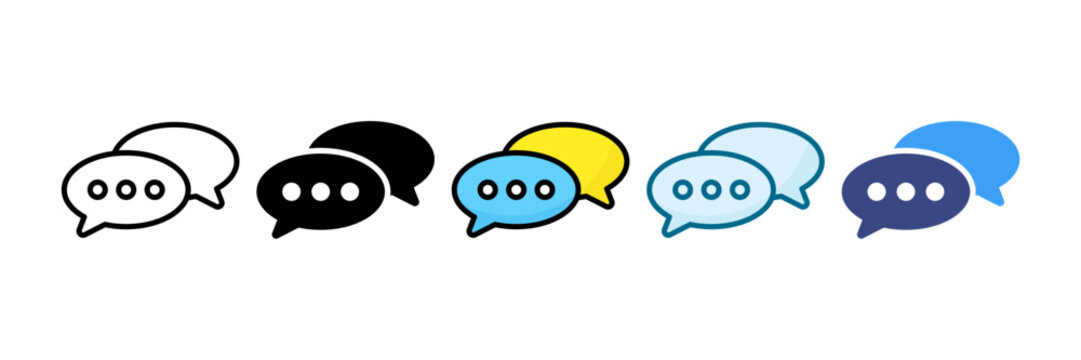 Chat Icon Set Multiple Style Collection