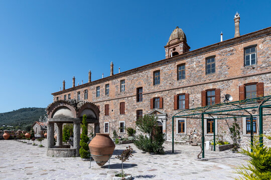Saint Ignatios Monastery view in Lesvos Island of Greece