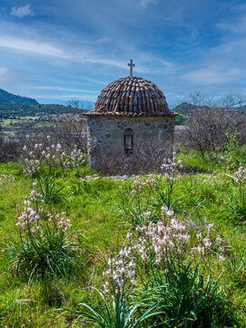 Saint Ignatios Monastery view in Lesvos Island of Greece