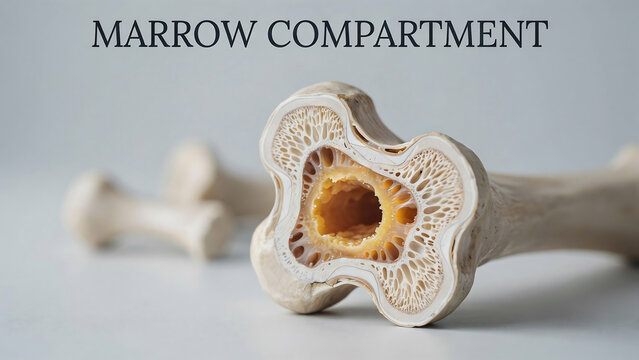 Cross section view of a human bone showing internal marrow