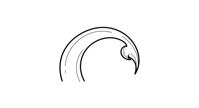 Stylized scorpion tail stinger line art icon.