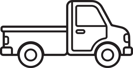Naklejka premium Pickup truck is shown in a simple profile view for children.