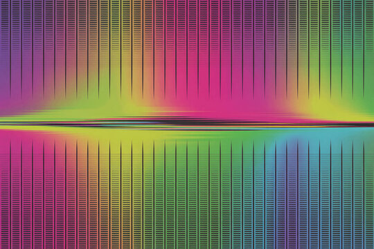 Colorful abstract background featuring rainbow gradients and vertical grid equalizer lines abstract pattern digital design sound wave music visualizer graphic texture