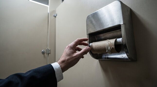 Empty toilet paper roll