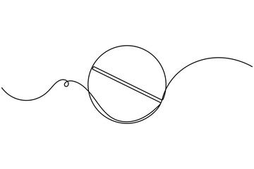 Obraz premium Healthcare tablet medicine sign continuous one line drawing on white background minimalist single art clinical sick and disease recovery wellness symbol editable outline vector illustration