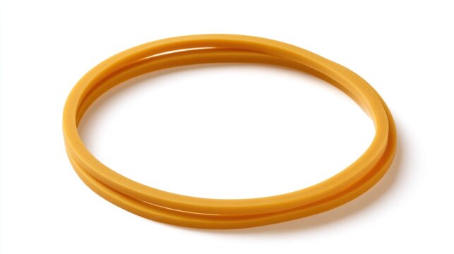 Two Yellow Rubber Bands Isolated on White Background