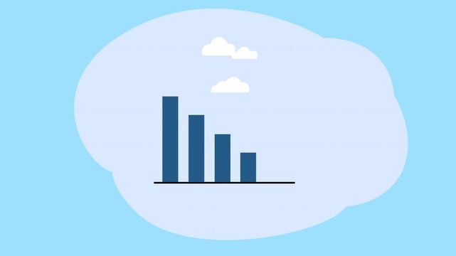 Bar graph crash animation showing market decline and failure