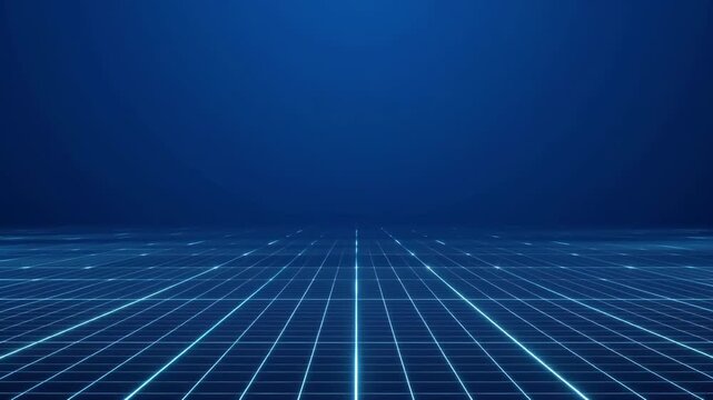 Tech dark blue background with subtle glowing digital grid and slow light streams