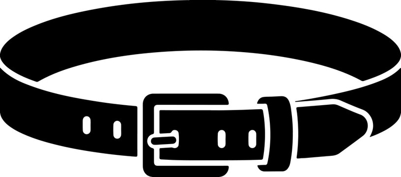 Premium Leather Belt Fashion Accessory Icon &ndash; Solid Black and White Vector