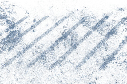 High Contrast Cyanotype Blue Grunge Fence Shadow Stripes on Rough Concrete Surface