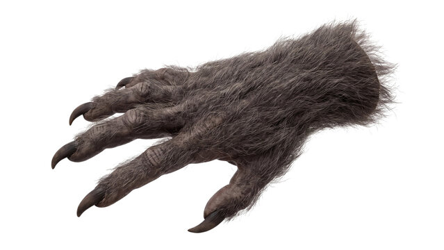 Furry werewolf hand isolated PNG on transparent background