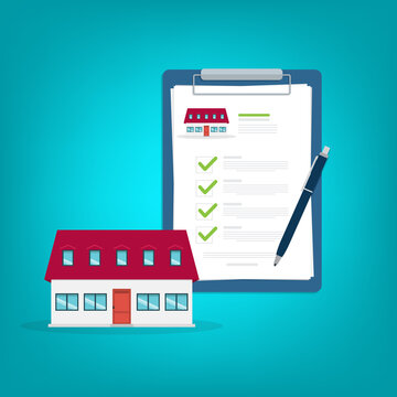 Property Inspection Checklist and Home Evaluation Concept Vector Illustration