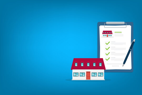 Real Estate Transaction and Home Purchase Documentation Vector Illustration
