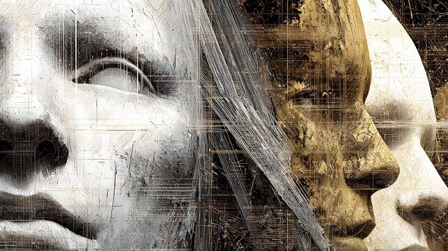 illustration of ink lines shaping surreal characters and imaginative visual expressions