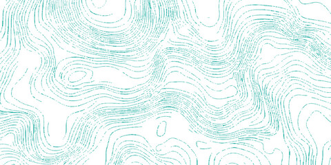 Abstract teal topographic contour map background with flowing wavy lines for geographic landscape design vector illustration. © Design House