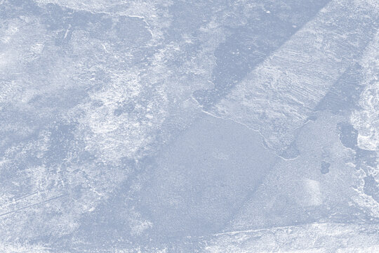 Soft Pastel Blue Cyanotype Grunge Sunlight Shadow Rays on Concrete Wall Texture Background