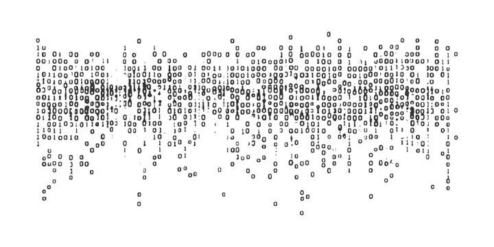 Abstract falling binary code texture background with digital computer numbers matrix style technology vector illustration design.