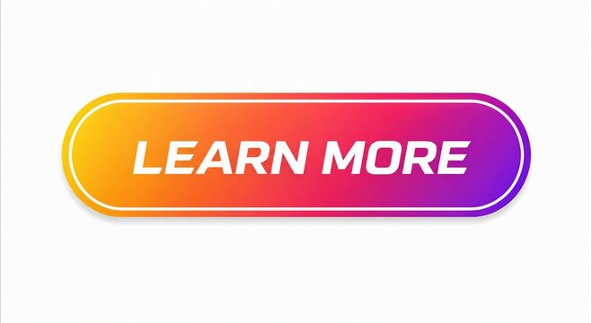 Modern gradient button with learn more text and rounded corners