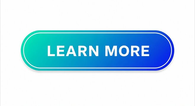 Modern call to action button with learn more text in gradient blue design