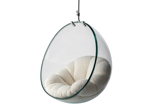 Hanging Egg Chair isolated on a transparent background.
