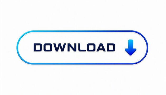 Modern download button with arrow icon in glowing gradient border