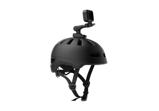 Helmet with GoPro Mount isolated on a transparent background.