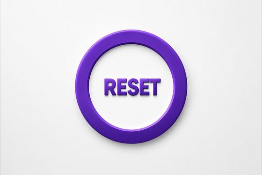 Purple reset button with white background and bold text