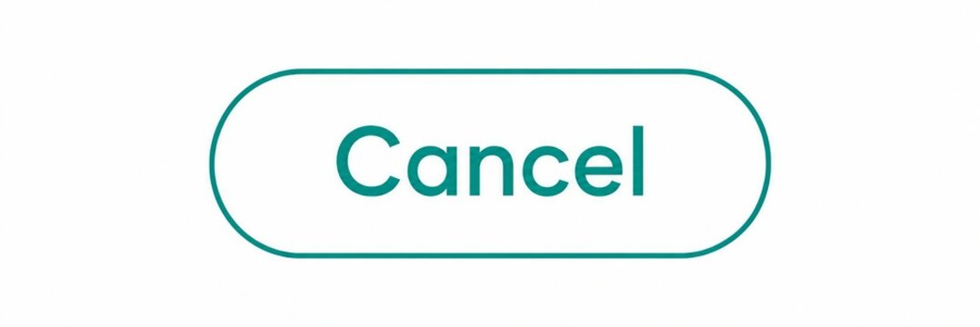 Cancel button with rounded corners in turquoise color