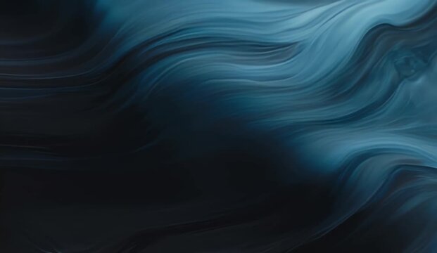 Abstract dark blue fluid waves with elegant artistic motion