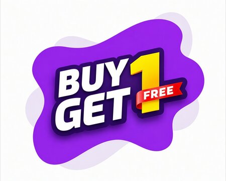 Buy get free promotional badge with one item free offer