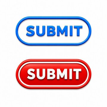 Retro style submit button in blue and red oval design