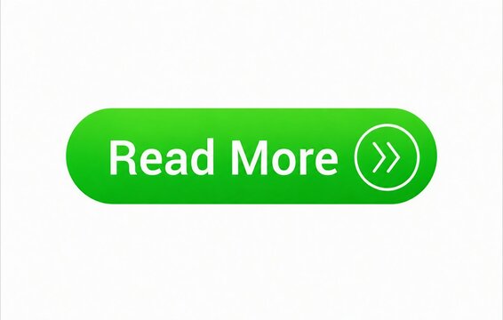 Green read more button with arrow icon on modern interface