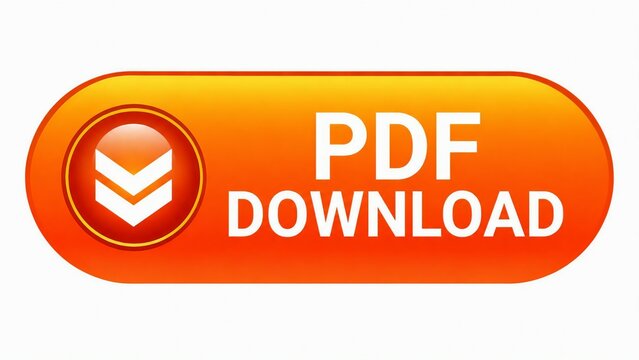 Bright orange download button with pdf icon for website use