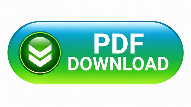 Modern green download button with pdf icon for digital files